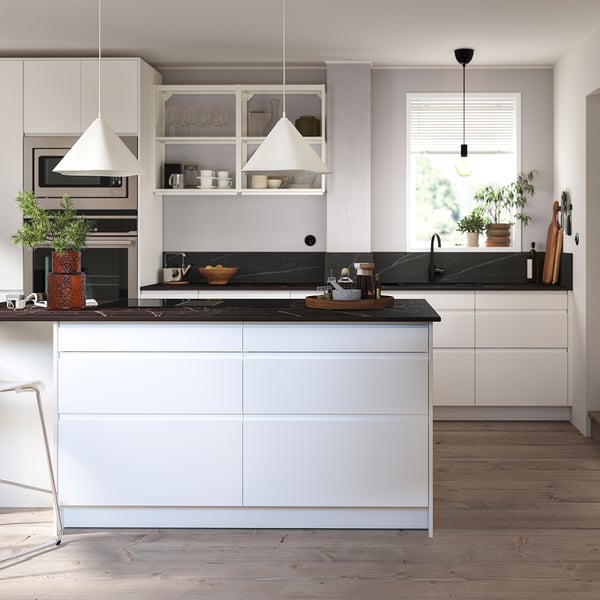VOXTORP Door, matte white, 15x30 "