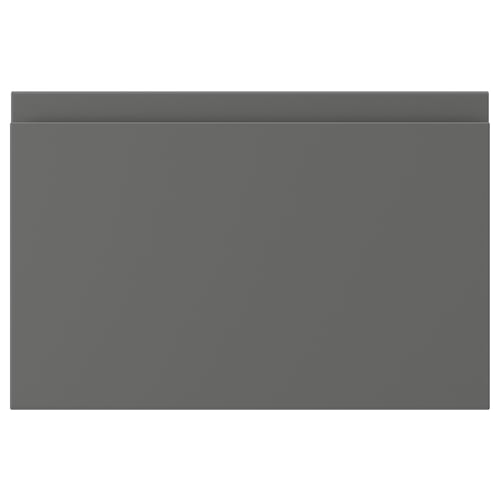 VOXTORP drawer: dark grey, rectangular; smooth plastic, minimalist design.