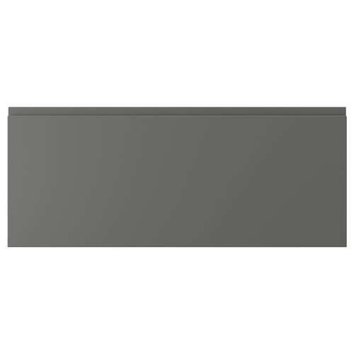 VOXTORP dark grey kitchen cabinet front with sleek design and integrated handles.