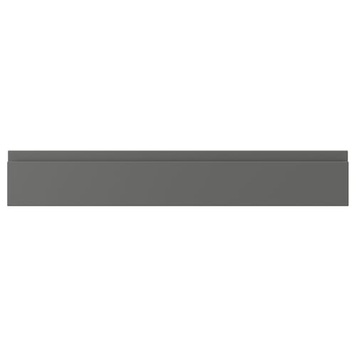 VOXTORP dark grey smooth drawer front with clean lines and integrated handles.