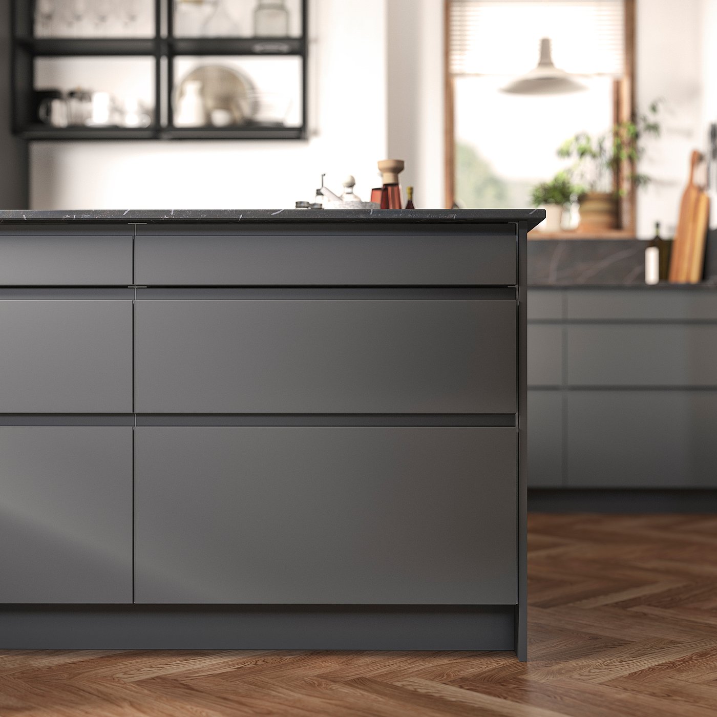 VOXTORP Drawer front, dark gray, 18x15