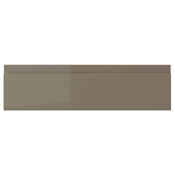 VOXTORP Drawer front, high gloss dark gray-brown, 18x5 "