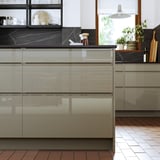 VOXTORP Drawer front, high gloss dark gray-brown, 24x15 "
