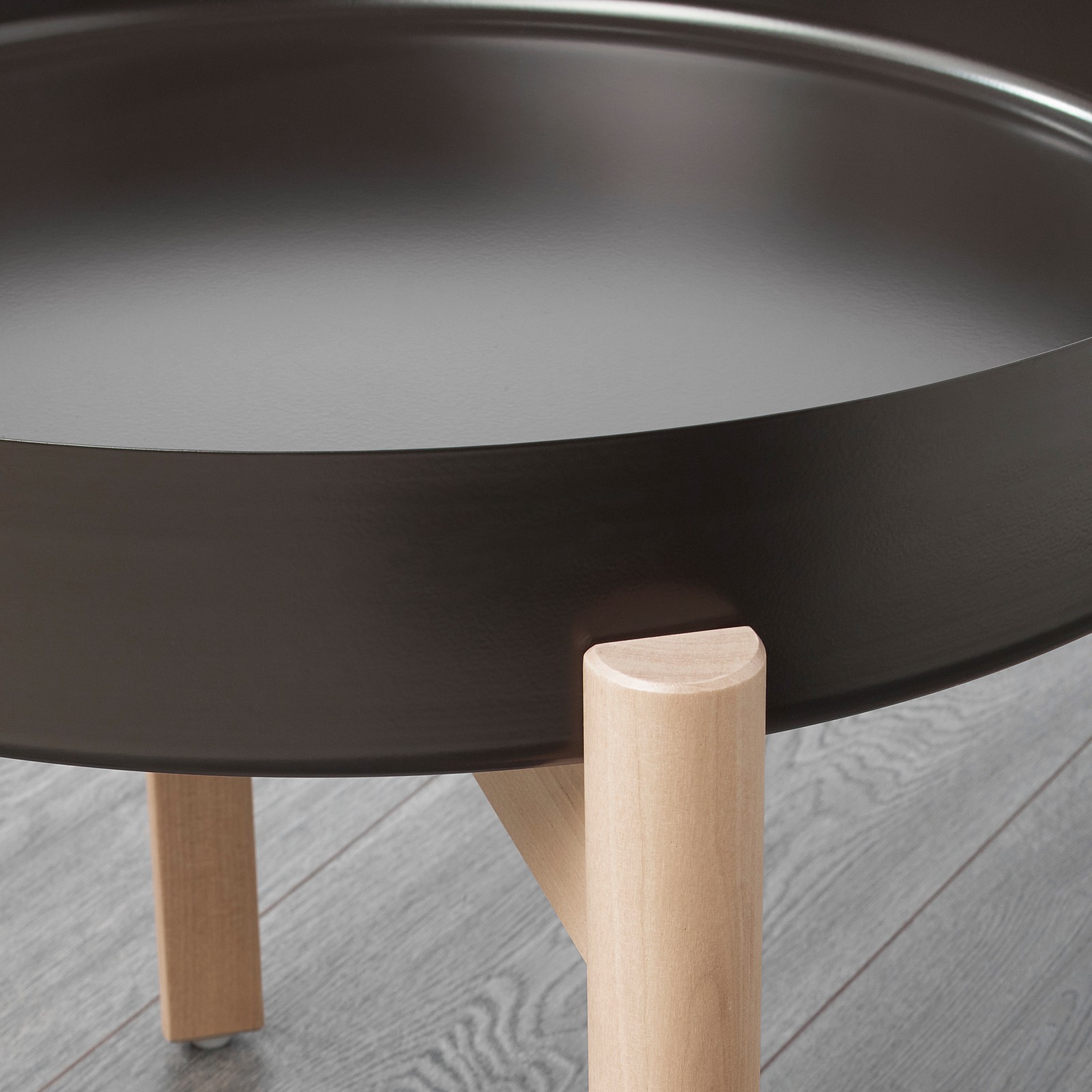 YPPERLIG Coffee table, dark gray, birch IKEA