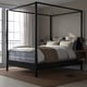 YTTERVÅG bed: modern, black metal, large window, cosy.
