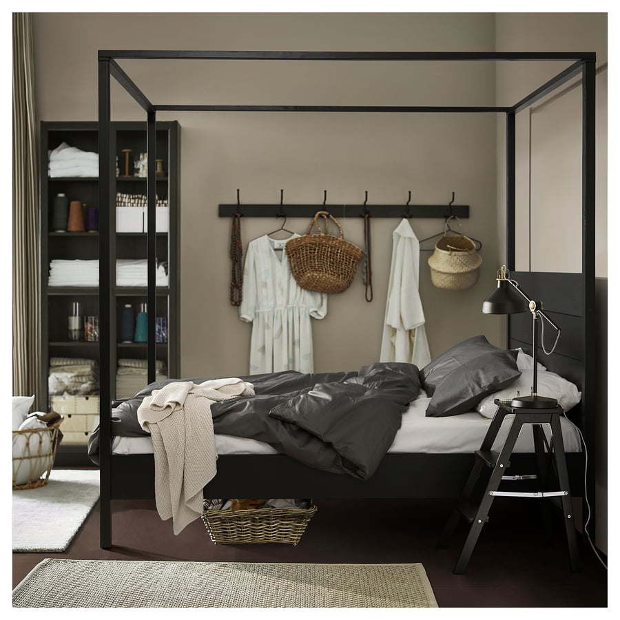 YTTERVÅG fourposter bed frame, black, Queen IKEA