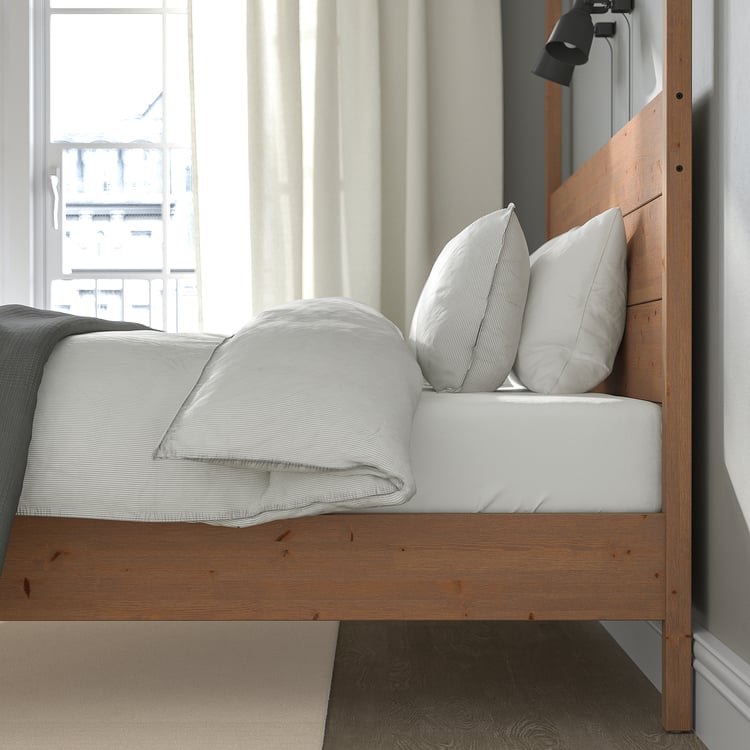 YTTERVÅG fourposter bed frame, graybrown/Luröy, King IKEA