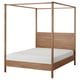 YTTERVÅG light wood four-poster bed, simple & elegant, adjustable bed sides, high headboard, solid pine.