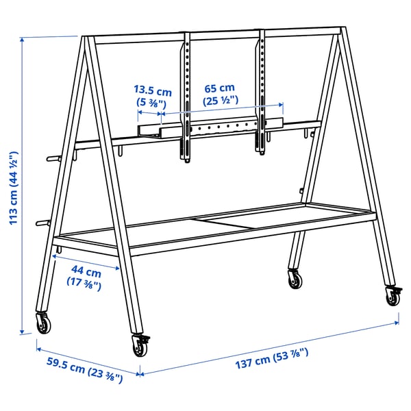 YXSTABY Gaming tv stand on castors, black