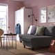 ÄLVDALEN Sofá cama+chaise longue, Knisa gris oscuro