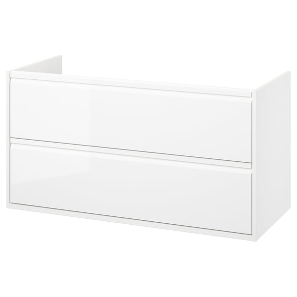 ÄNGSJÖN Mueble para baño+cajones, alto brillo blanco, 48x21x25 1/8 "