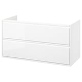 ÄNGSJÖN Mueble para baño+cajones, alto brillo blanco, 48x21x25 1/8 "