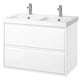 ÄNGSJÖN / ORRSJÖN Tocador de baño+lavamanos+grifos, alto brillo blanco, 37 1/8x21 3/4x27 5/8 "