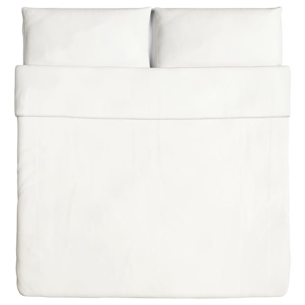 ÄNGSLILJA Funda nórdica+funda(s) de almohada, blanco, Tamaño King