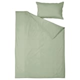 ÄNGSLILJA Funda nórdica+funda(s) de almohada, gris-verde, Tamaño twin
