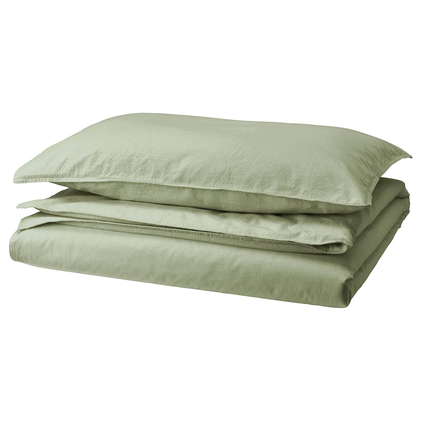ÄNGSLILJA Funda nórdica+funda(s) de almohada, gris-verde, Tamaño twin