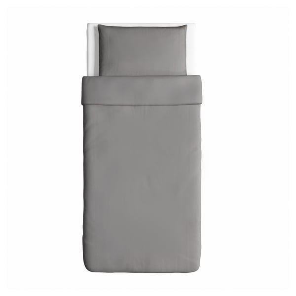 ÄNGSLILJA Funda nórdica+funda(s) de almohada, gris, Tamaño twin