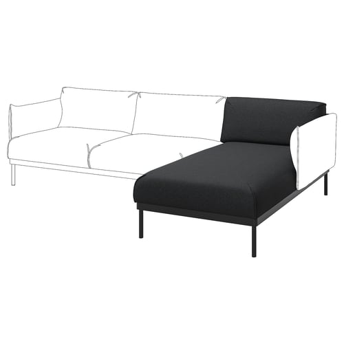 ÄPPLARYD Módulo chaise longue, Gunnared negro/gris