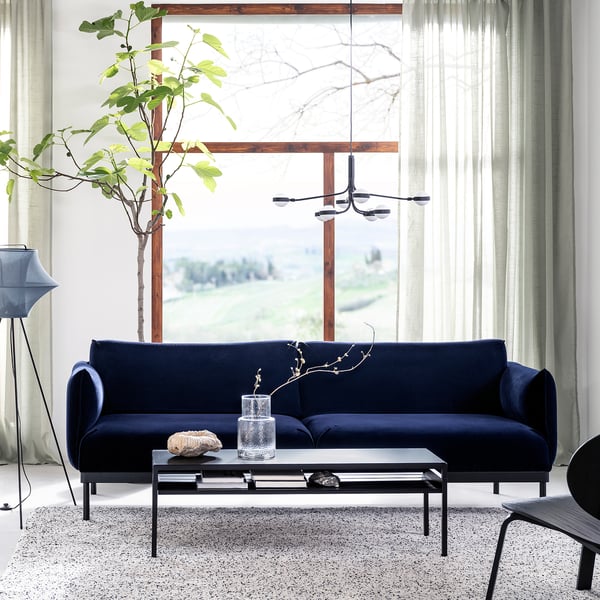 ÄPPLARYD Sofá, Djuparp azul oscuro