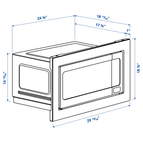 ÄSKEBO Microondas integrado, acero inoxidable, 30 "
