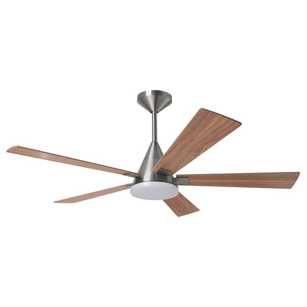 AKTERTOFTER / BRUNALGER Ventilador techo+varilla extensión, efecto madera color plateado