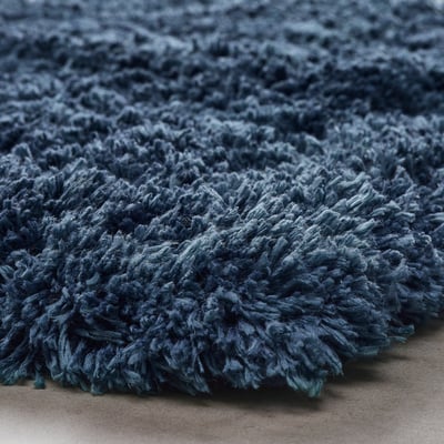 ALMTJÄRN Alfombra de baño, azul oscuro, 24x35 "