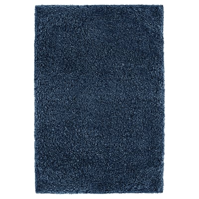 ALMTJÄRN Alfombra de baño, azul oscuro, 24x35 "