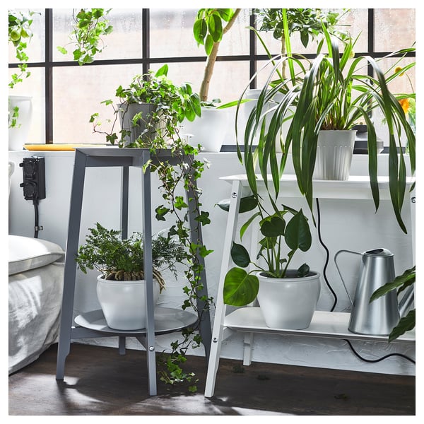 ALPVIDE Pedestal para plantas, gris, 28 "