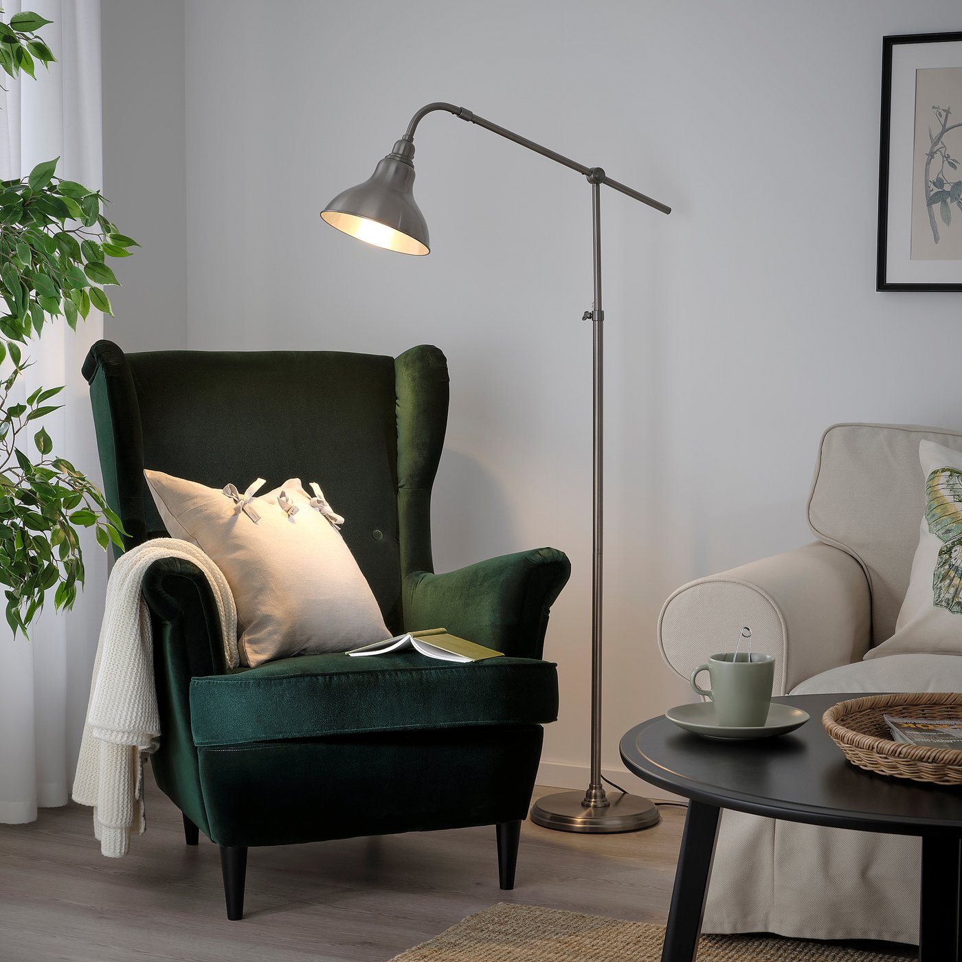 ANKARSPEL lámpara de piso/lectura, efecto de peltre - IKEA