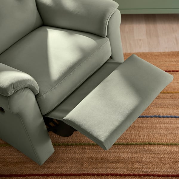 ARNÄSVALL Sillón reclinable+giratorio, Hakebo gris-verde