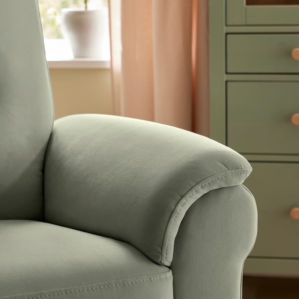 ARNÄSVALL Sillón reclinable+giratorio, Hakebo gris-verde