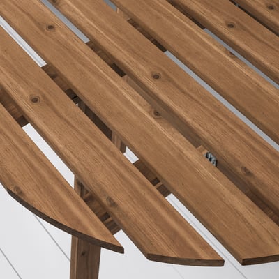 ASKHOLMEN Mesa de pared, exterior, plegable marrón oscuro, 27 1/2x17 3/8 "