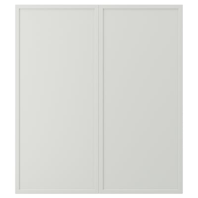 ASPUDDEN Puerta gabinete bajo esquina, 2pz, gris claro, 13x30 "