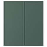 ASPUDDEN Puerta gabinete bajo esquina, 2pz, gris verdoso oscuro, 13x30 "