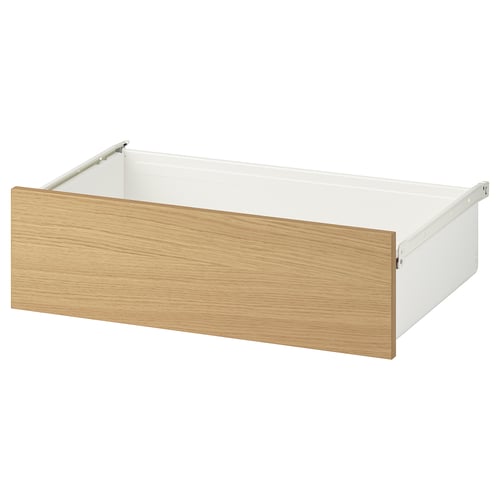 AURDAL Cajón, chapa de roble/blanco, 22x16 3/8x6 1/2 "