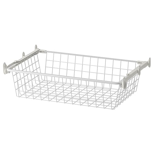 AURDAL Canasta alambre+riel extraible, blanco, 22 1/4x15 3/4 "