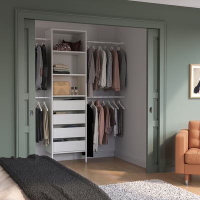 AURDAL Combinación de armario, blanco, 68 1/2-94 1/2x15 3/4x87 "
