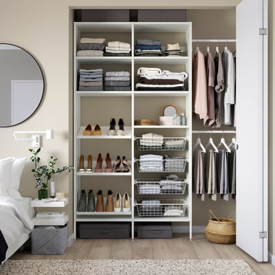 AURDAL Combinación de armario, blanco, 70 5/8-83 5/8x15 3/4x87 "