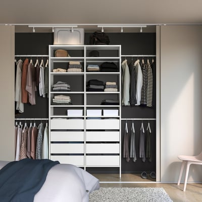 AURDAL Combinación de armario, blanco, 92 1/8-118 1/8x15 3/4x87 "