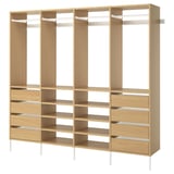 AURDAL Combinación de armario, chapa de roble/blanco, 98 3/8x15 3/4x87 "
