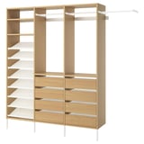 AURDAL Combinación de armario, chapa de roble/blanco, 95 1/8-108 1/8x15 3/4x87 "