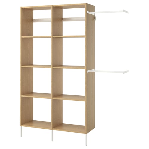AURDAL Combinación de armario, chapa de roble/blanco, 70 5/8-83 5/8x15 3/4x87 "