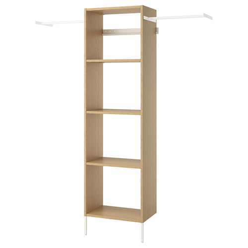 AURDAL Combinación de armario, chapa de roble/blanco, 68 1/2-94 1/2x15 3/4x87 "