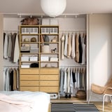 AURDAL Combinación de armario, chapa de roble/blanco, 92 1/8-118 1/8x15 3/4x87 "