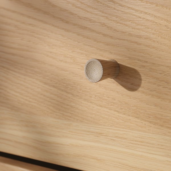 AURDAL Combinación de armario, chapa de roble/blanco, 49 1/4x15 3/4x87 "