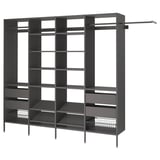 AURDAL Combinación de armario, gris oscuro, 118 7/8-132 7/8x15 3/4x87 "