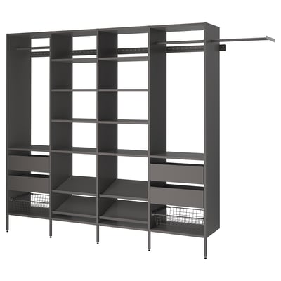 AURDAL Combinación de armario, gris oscuro, 118 7/8-132 7/8x15 3/4x87 "