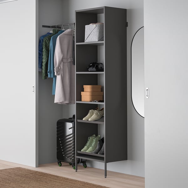 AURDAL Combinación de armario, gris oscuro, 47-60x15 3/4x87 "