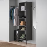 AURDAL Combinación de armario, gris oscuro, 47-60x15 3/4x87 "