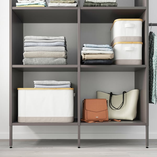 AURDAL Combinación de armario, gris oscuro, 70 5/8-83 5/8x15 3/4x87 "